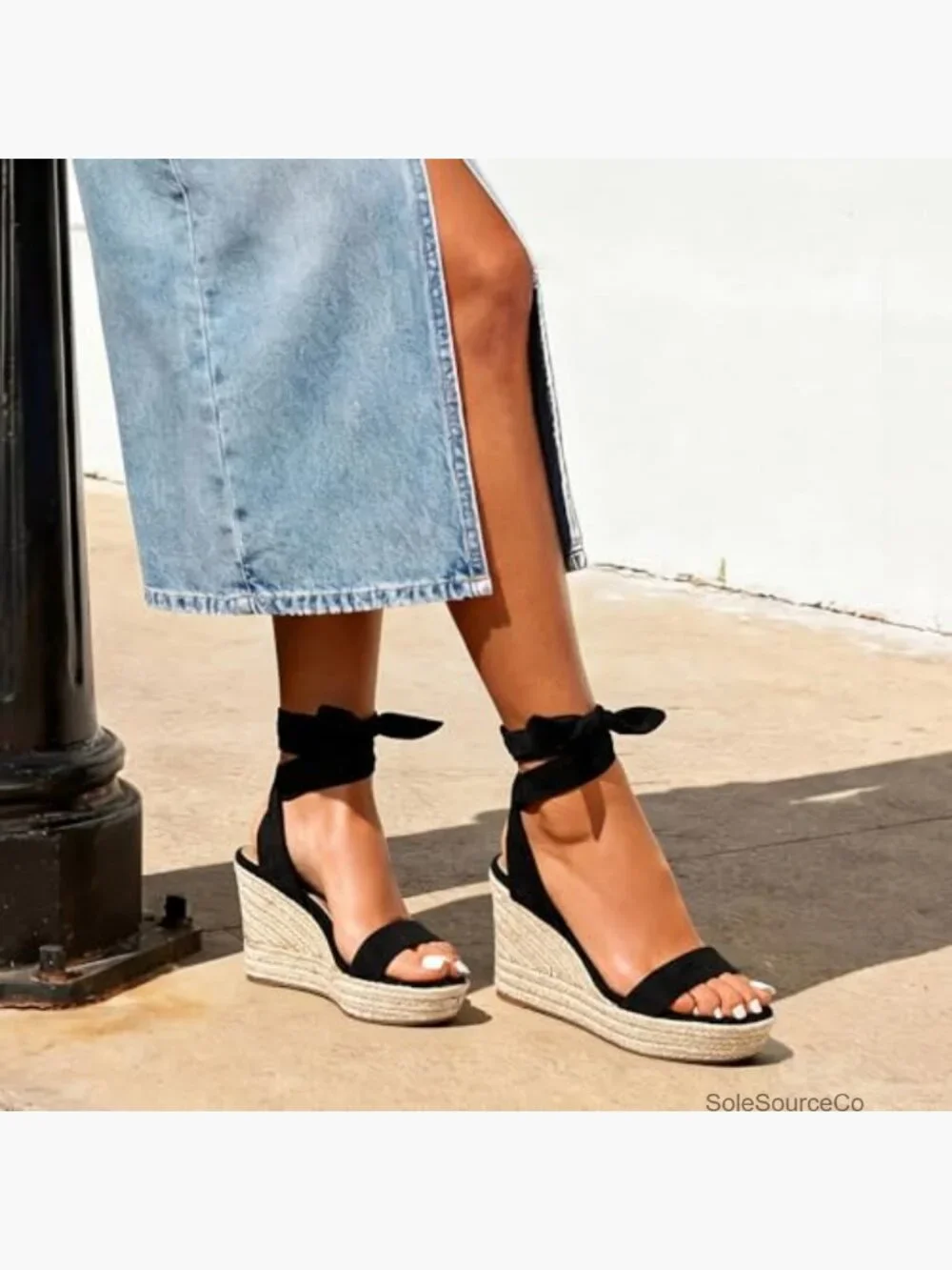 Women's Open Toe Espadrilles Wedges Lace Up Ankle Strap Platform Sandals